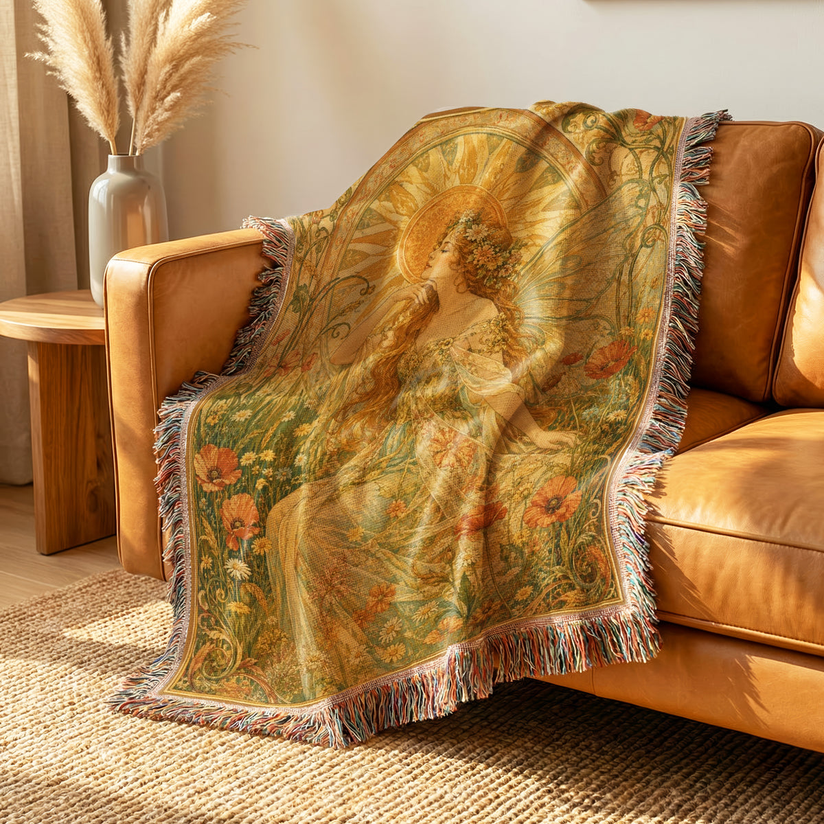 Sunlit Art Nouveau Fairy Blanket