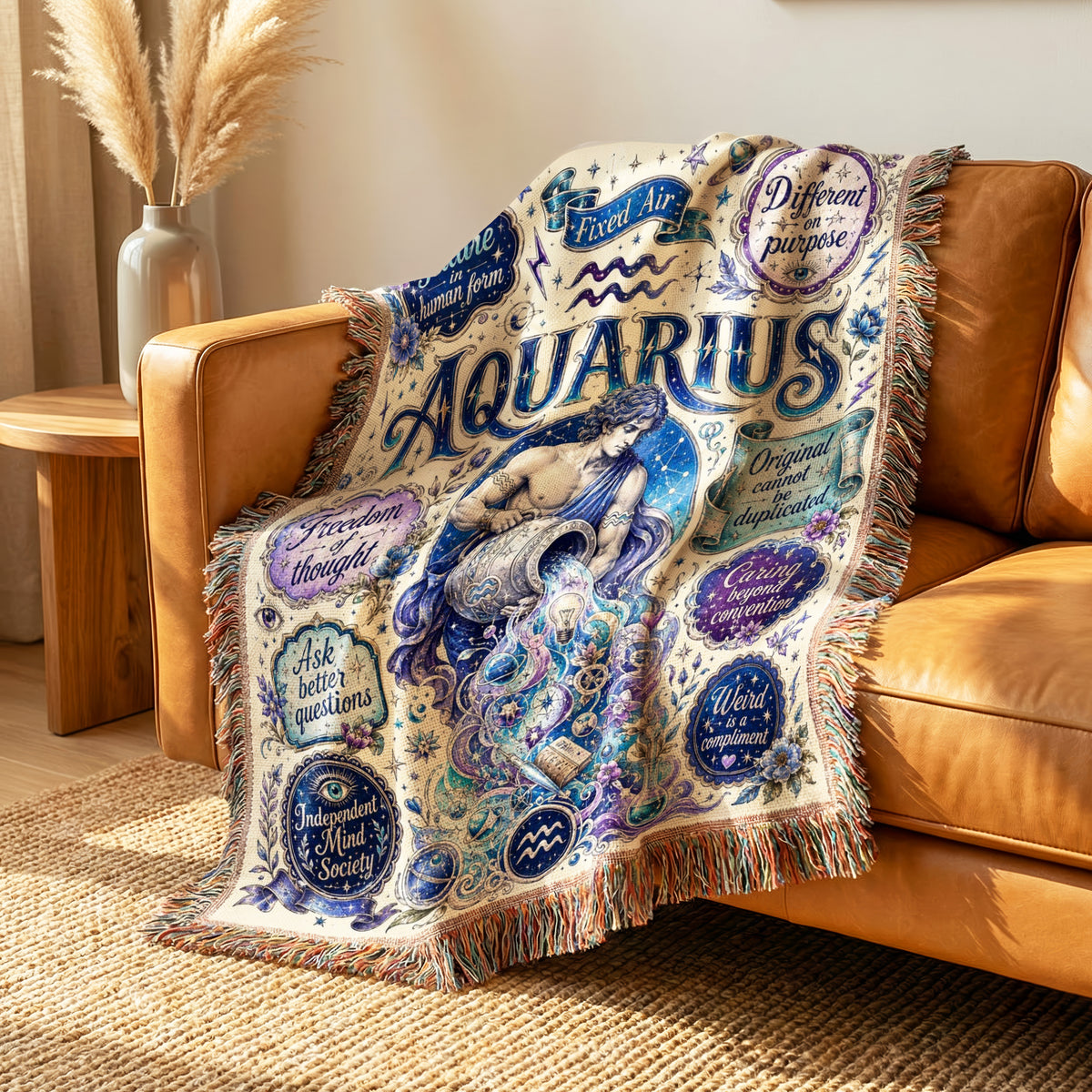 Aquarius – Cosmic Vision Zodiac Blanket
