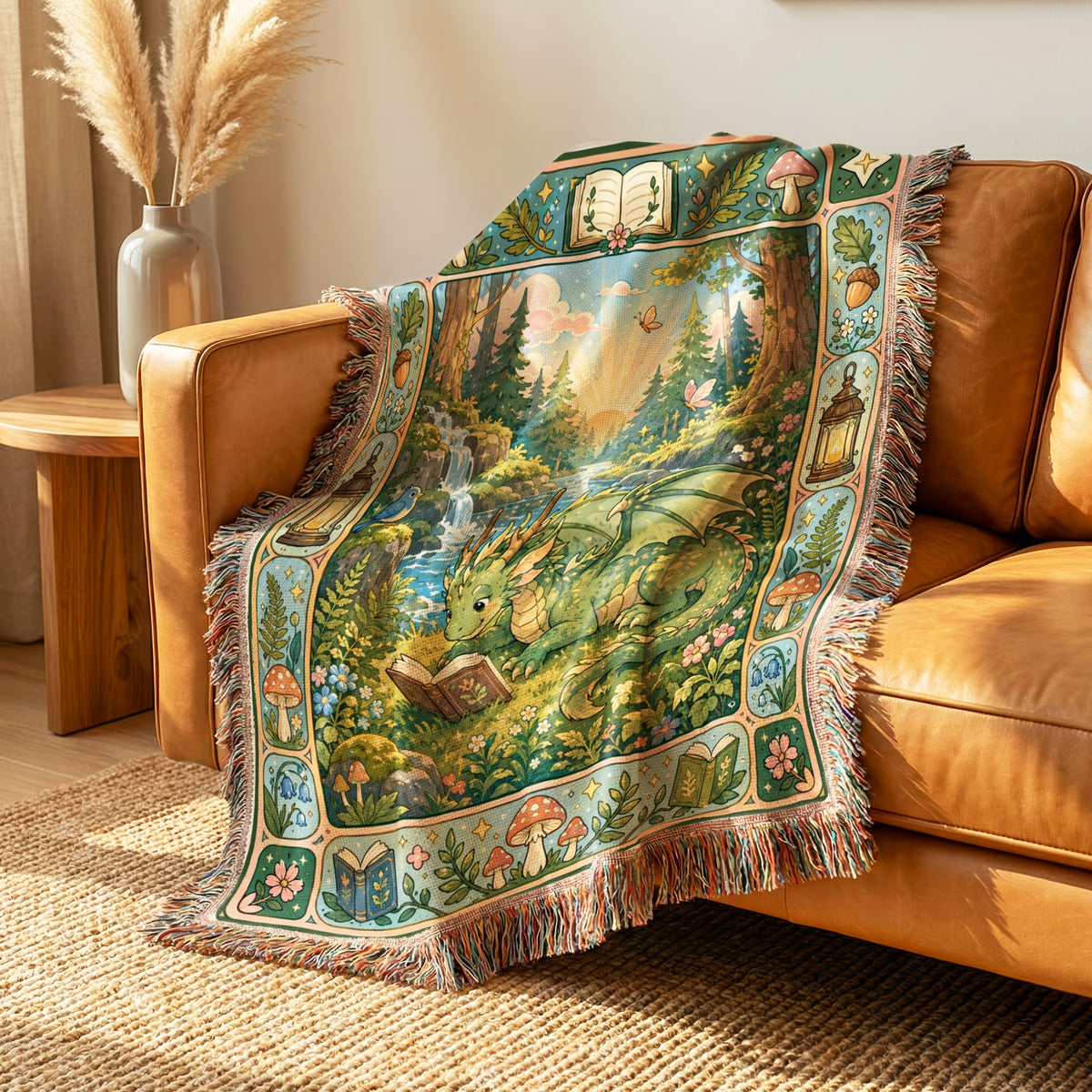 Woodland Dragon Reading Blanket