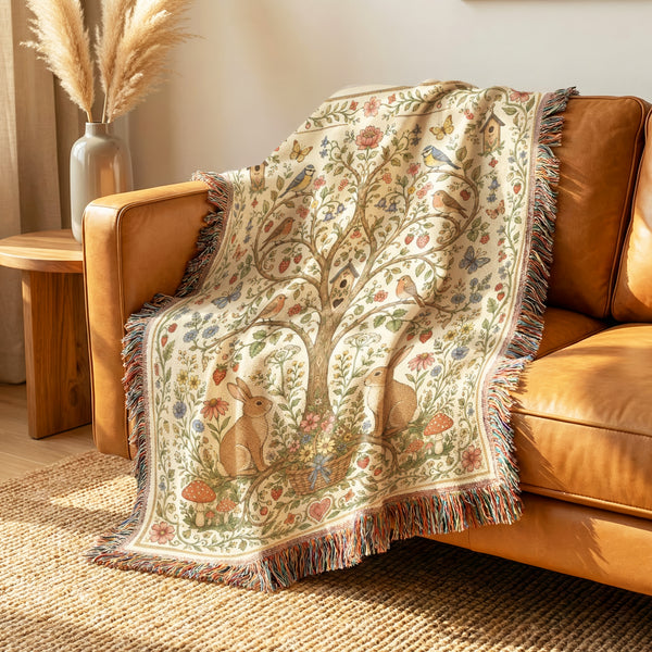 Rabbit Garden Tree of Life Blanket
