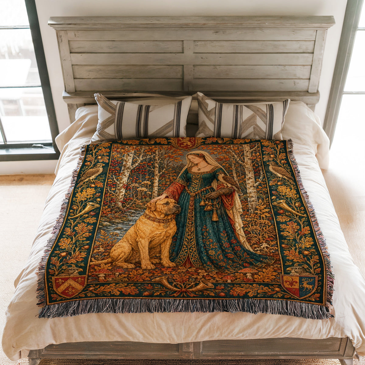 The Lady, Hound & Falcon Blanket