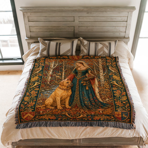 The Lady, Hound & Falcon Blanket