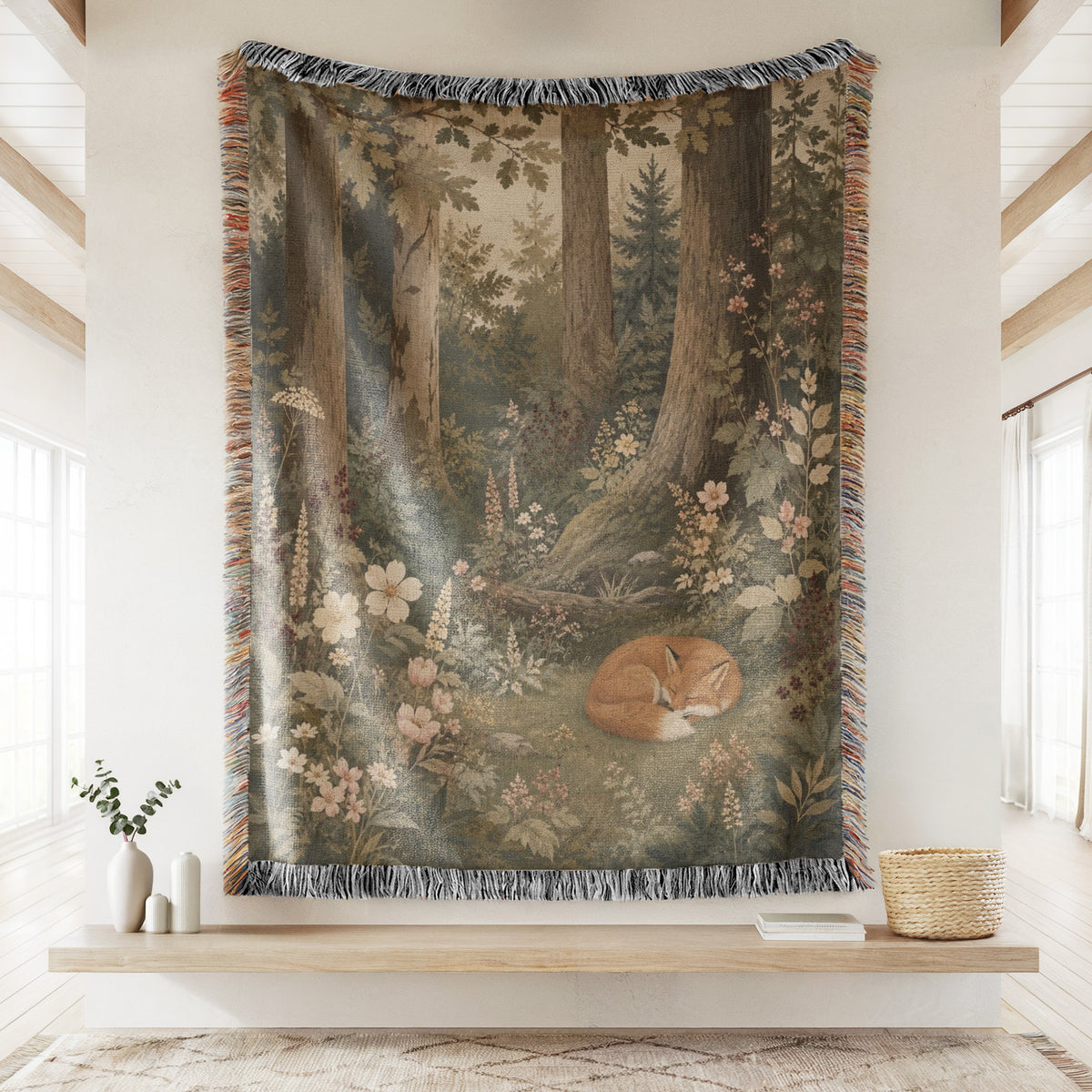 Sunset Swan Tapestry Blanket
