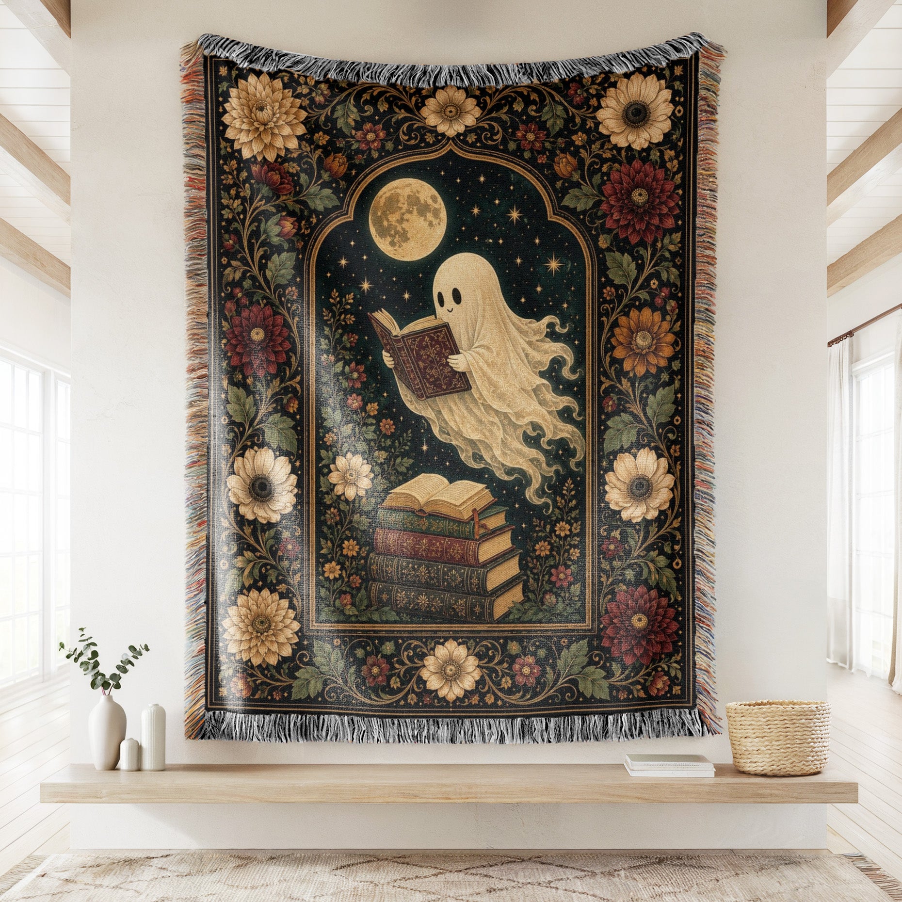 Autumn Moon Ghost Reader Blanket Secondary image