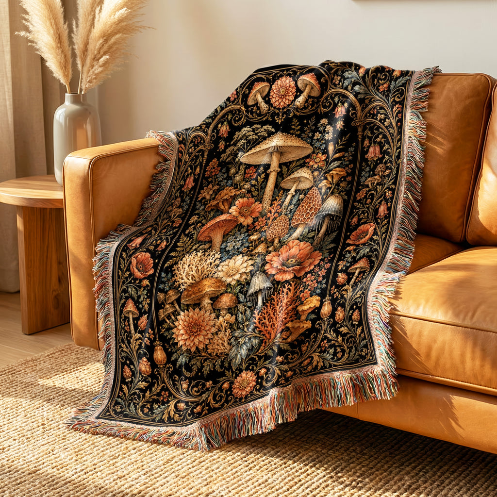 Enchanted Fungi Garden Blanket