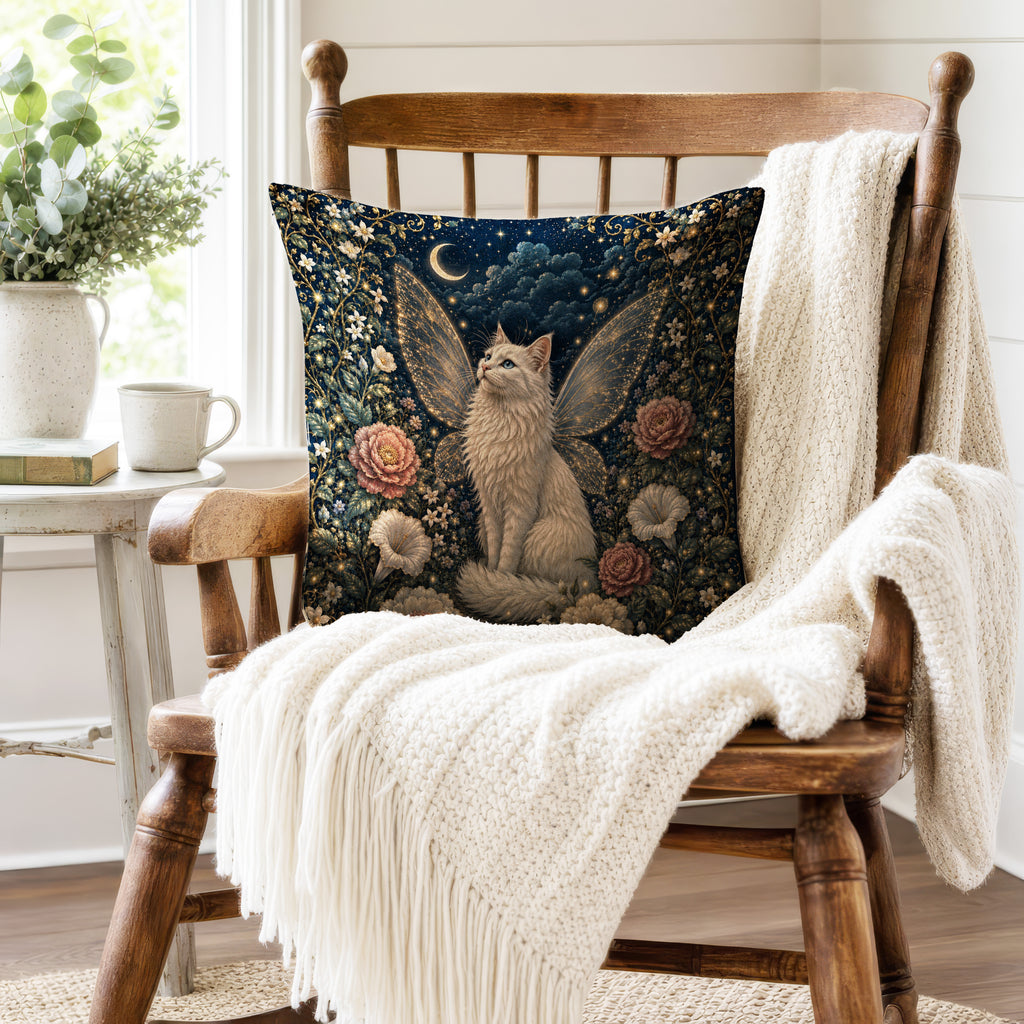 Starlight Familiar – Winged Cat Fairy Pillow