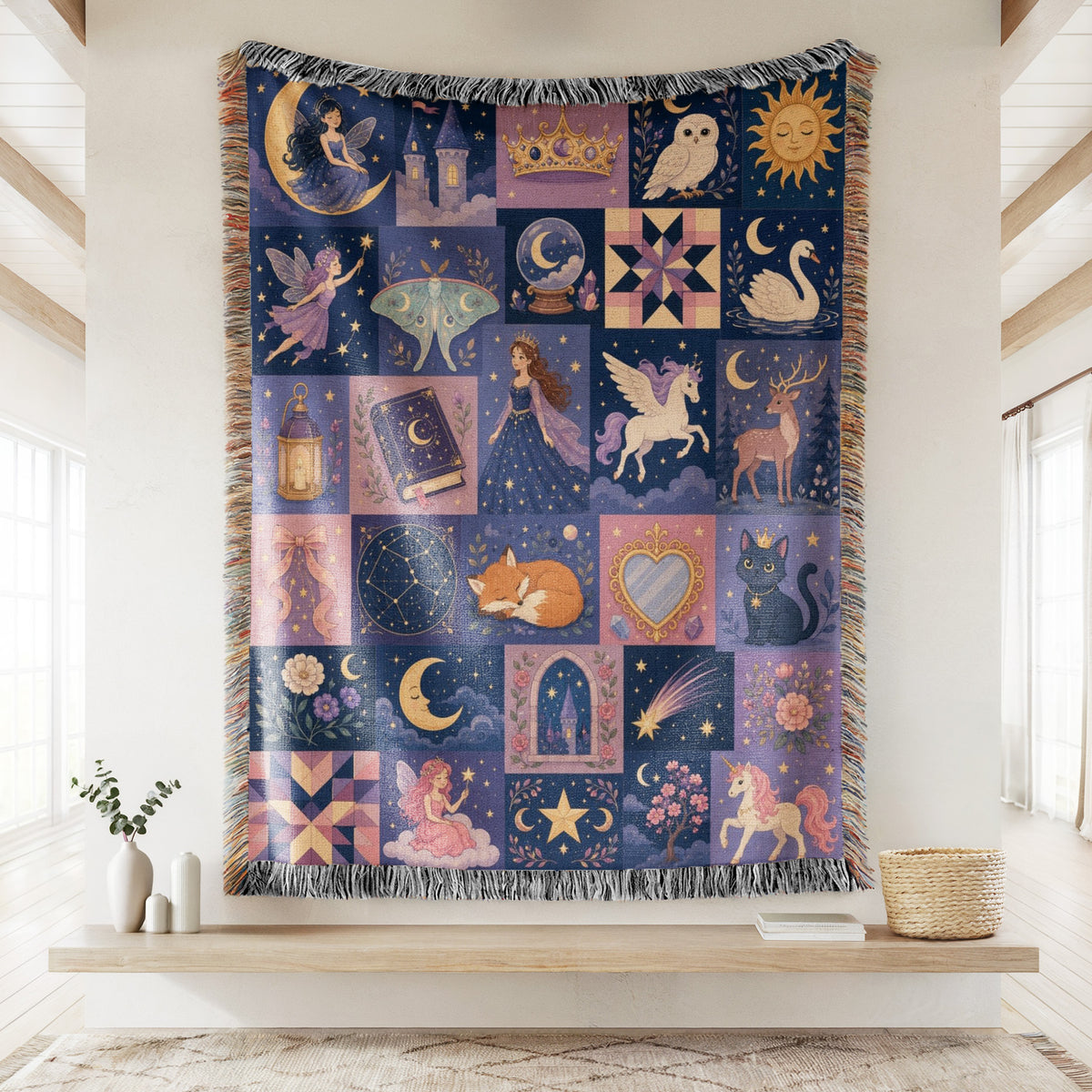 Midnight Fairytale Patchwork Blanket