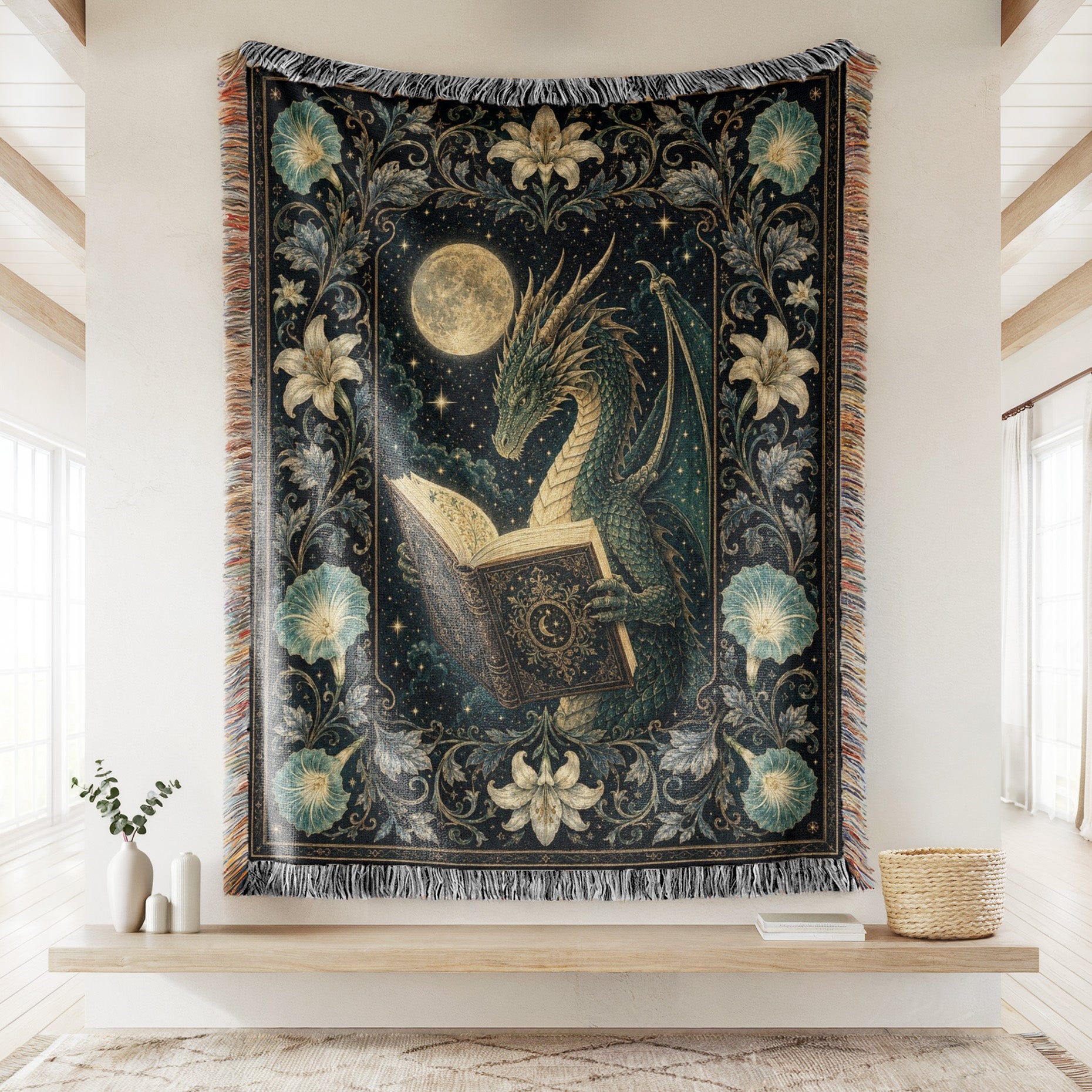 Ivory Lily Dragon Reader Blanket Secondary image