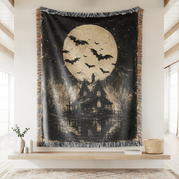 Bats Over Blackwood Manor Blanket