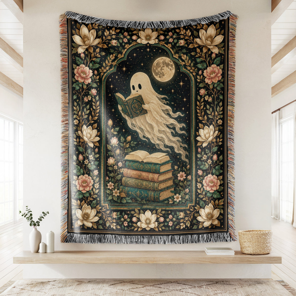 Moonlit Magnolia Ghost Reader Blanket