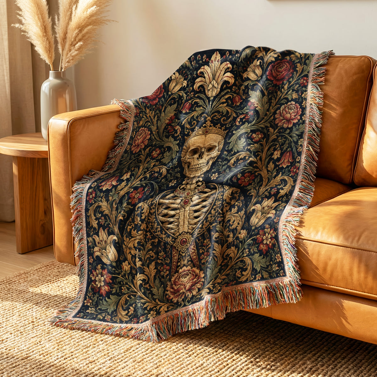 The Crowned Skeleton Court Blanket