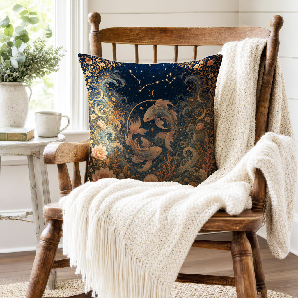 The Celestial Fishes – Pisces Zodiac Pillow