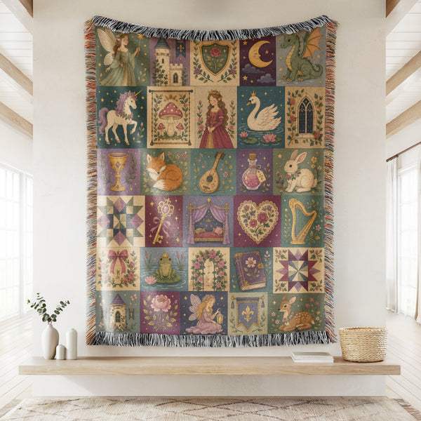 Medieval Fairy Tale Patchwork Blanket