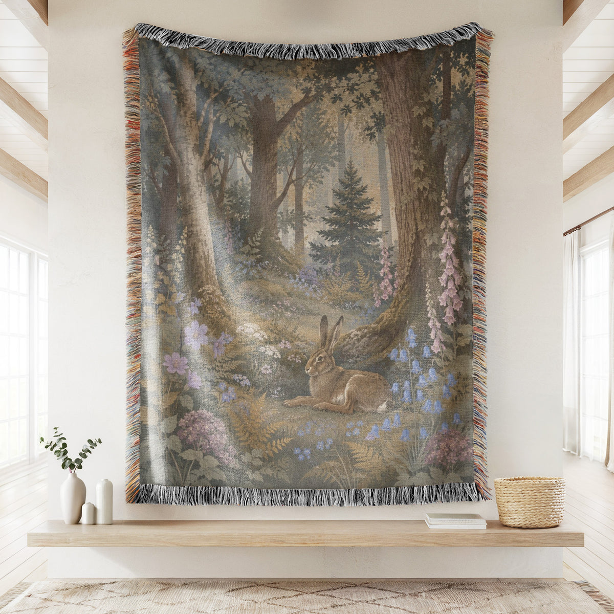 Bluebell Hare Forest Blanket