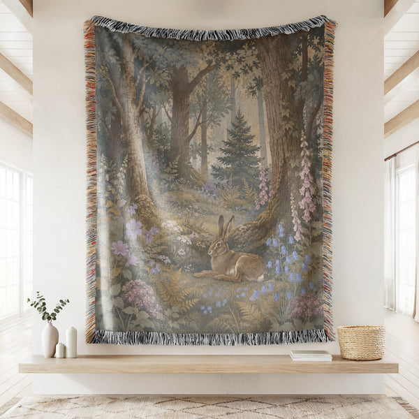 Bluebell Hare Forest Blanket
