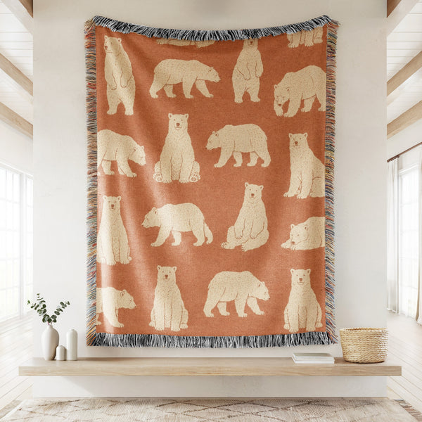 Burnt Orange Bear Blanket