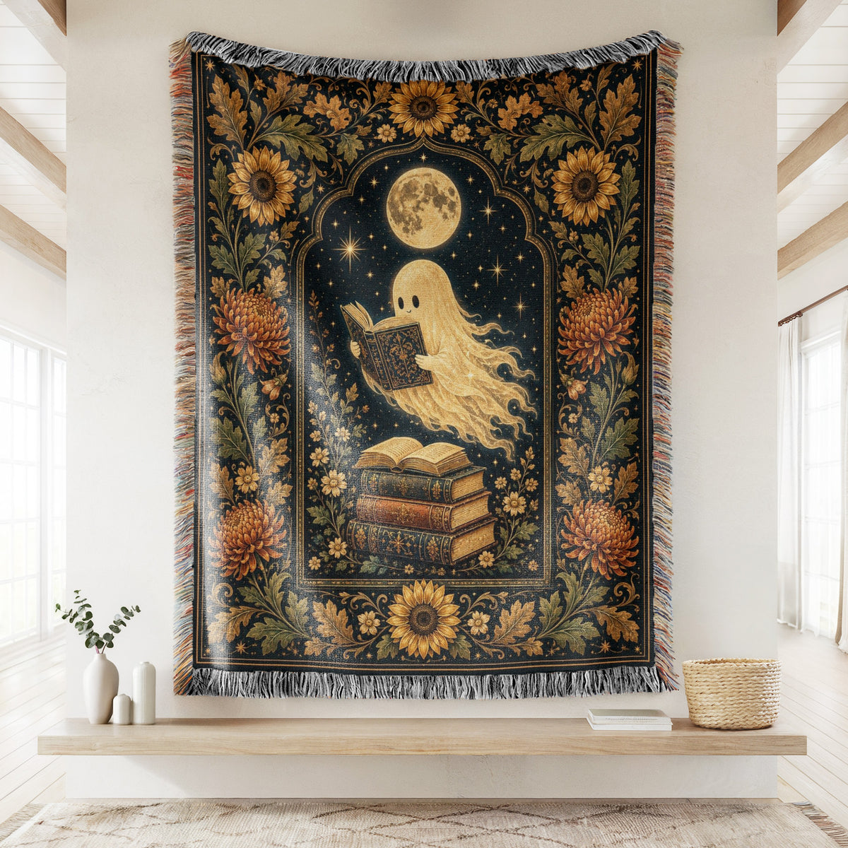 Sunflower Moon Ghost Reader Blanket