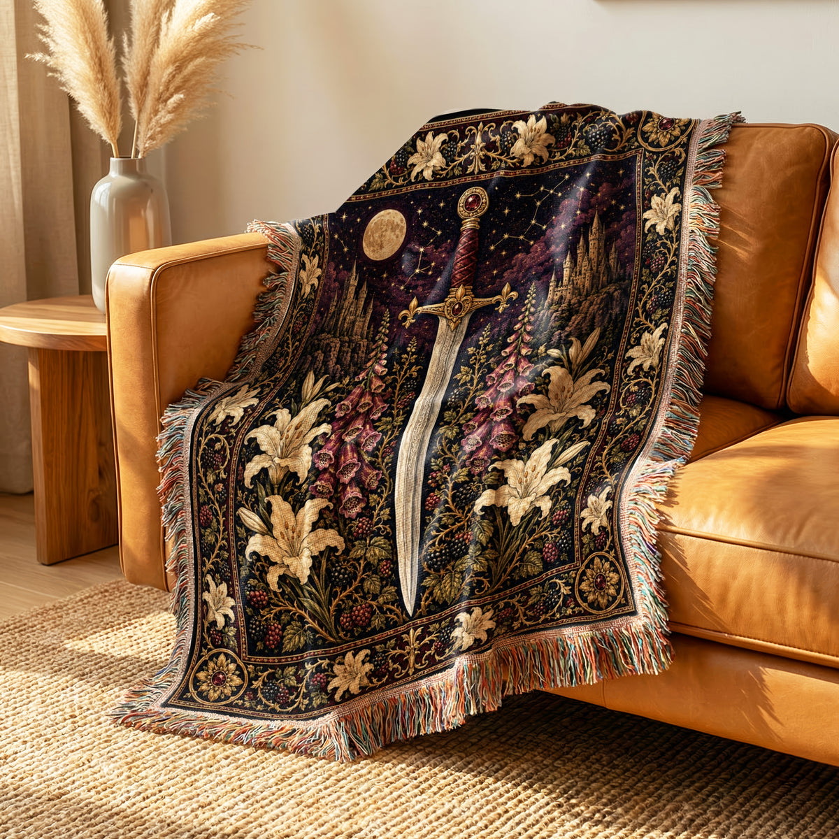 The Moonlit Lily Sword Blanket