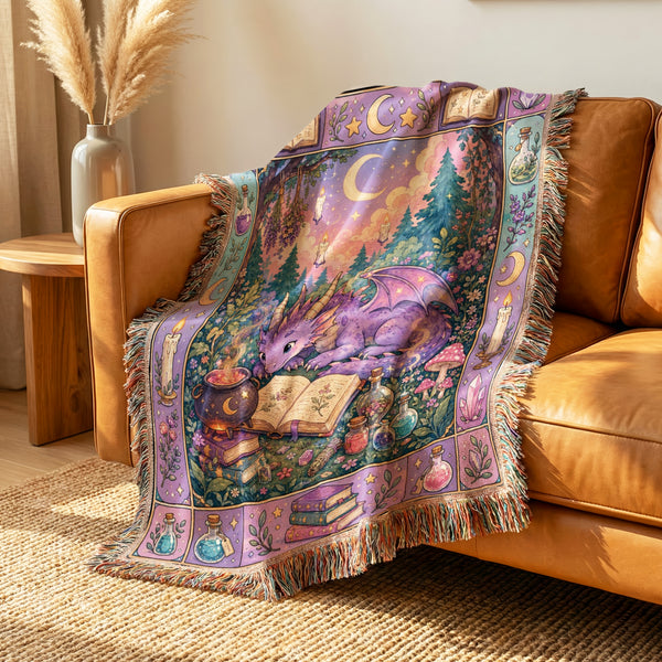 Purple Potion Dragon Reader Blanket