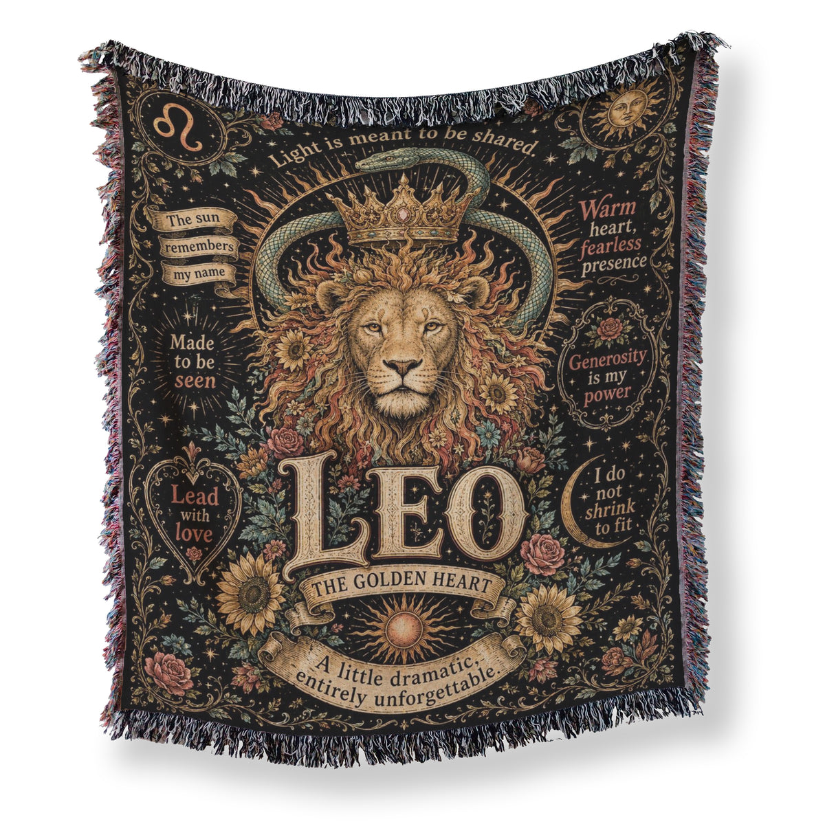 Leo – The Golden Heart Zodiac Blanket