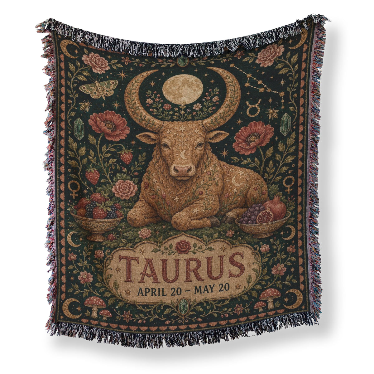 Taurus Moon Garden Bull Blanket