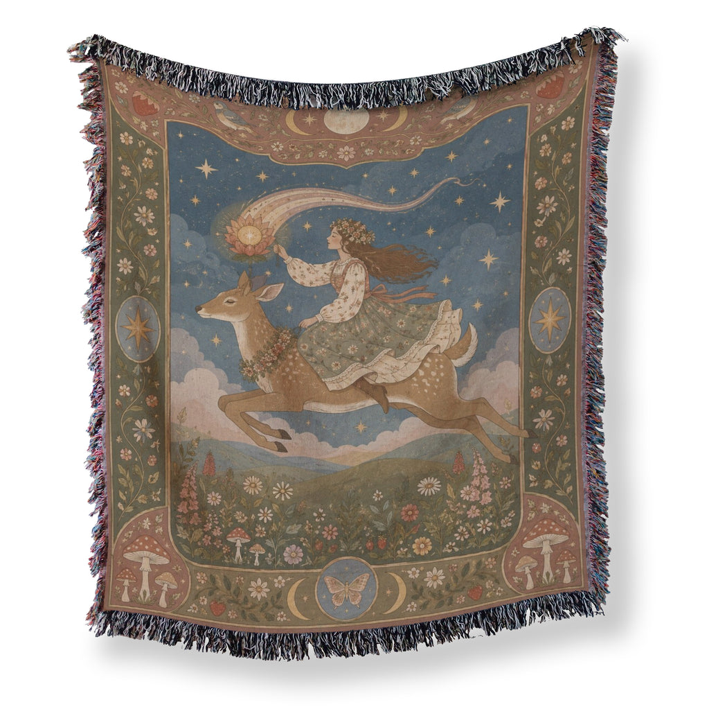 Celestial Deer Rider Blanket