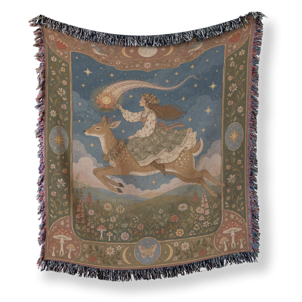 Celestial Deer Rider Blanket