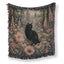 Wildflower Woodland Black Cat Blanket