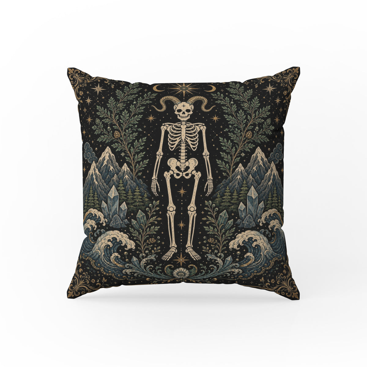 The Mountain Goat – Capricorn Gothic Zodiac Pillow