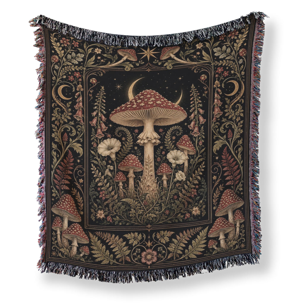 Moonlit Amanita Garden Blanket