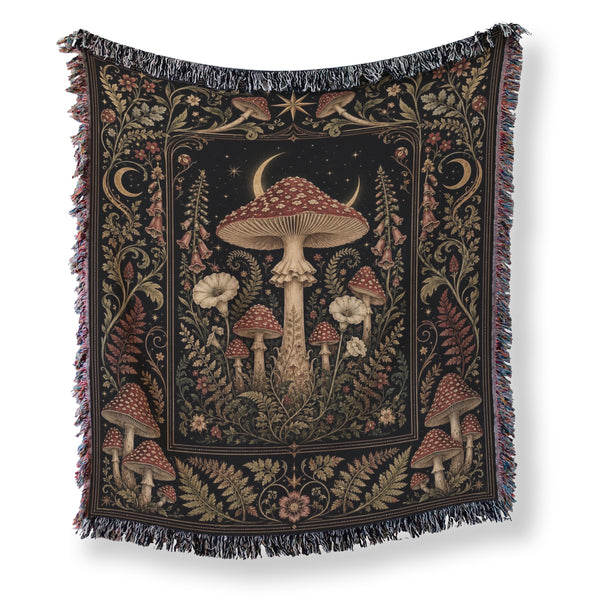 Moonlit Amanita Garden Blanket