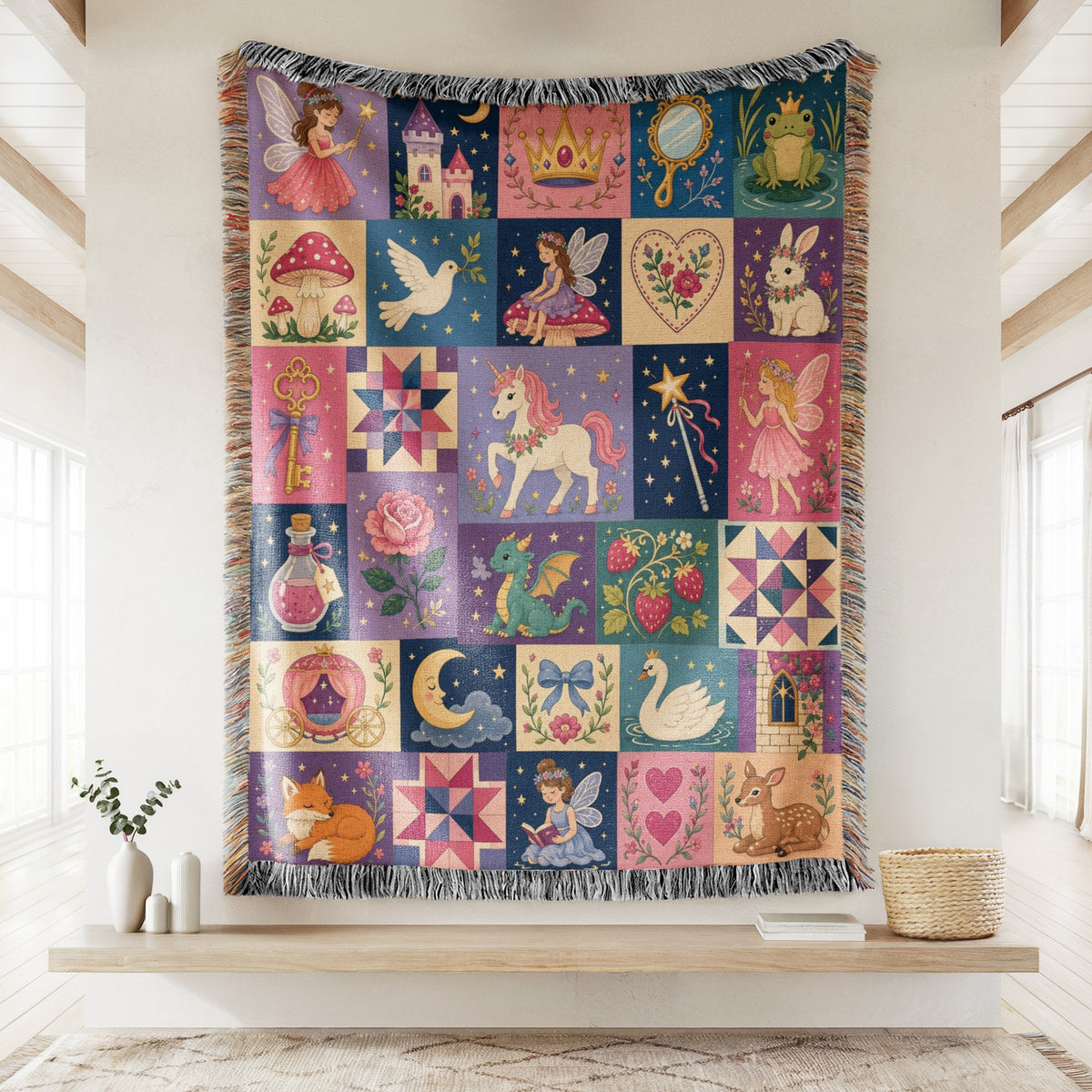 Pastel Fairy Tale Patchwork Blanket