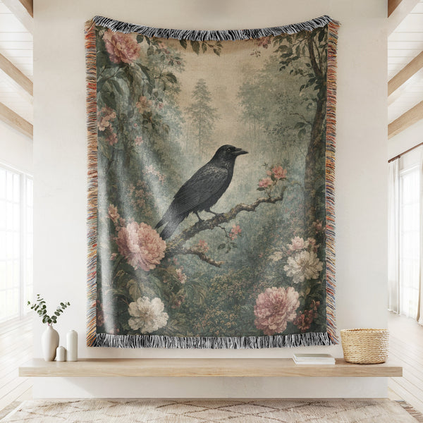 Peony Raven Forest Blanket