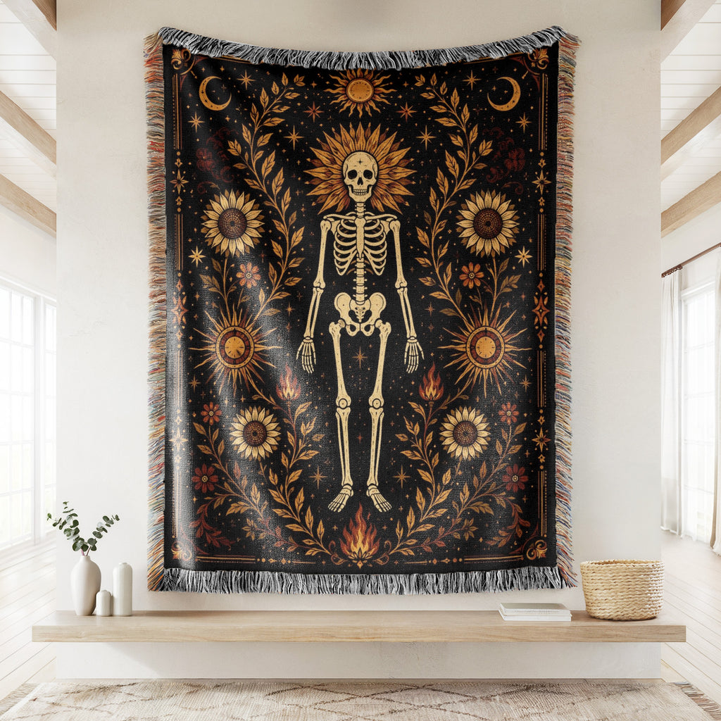 Leo Sunflower – Gothic Skeleton Zodiac Blanket