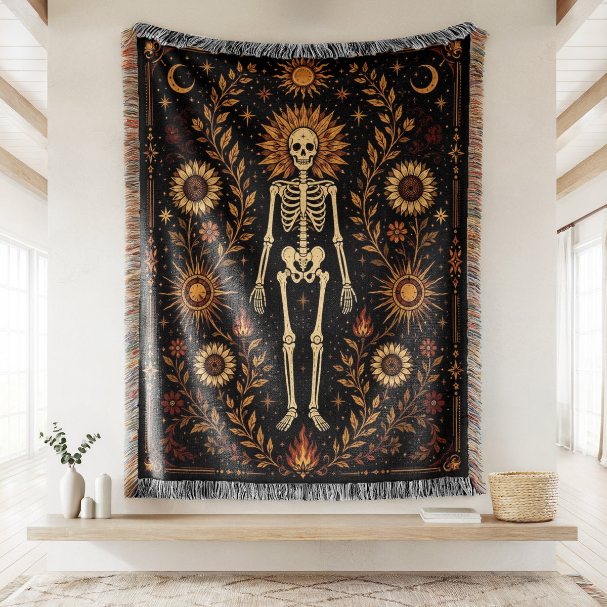 Leo Sunflower – Gothic Skeleton Zodiac Blanket