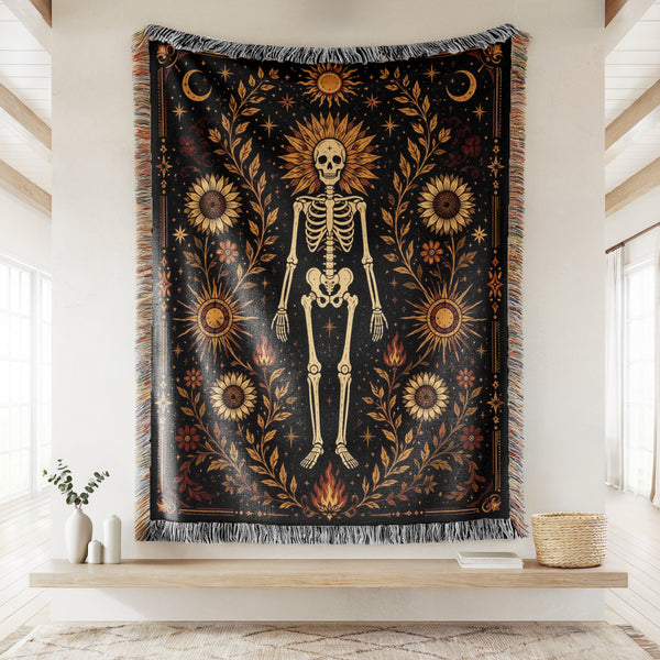 Leo Sunflower – Gothic Skeleton Zodiac Blanket