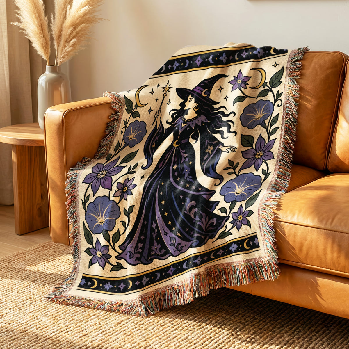 Moonlit Witch & Wildflowers Blanket