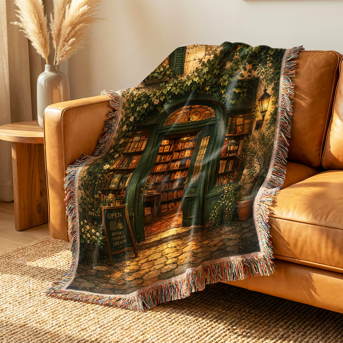 The Lantern-Lit Bookshop Blanket