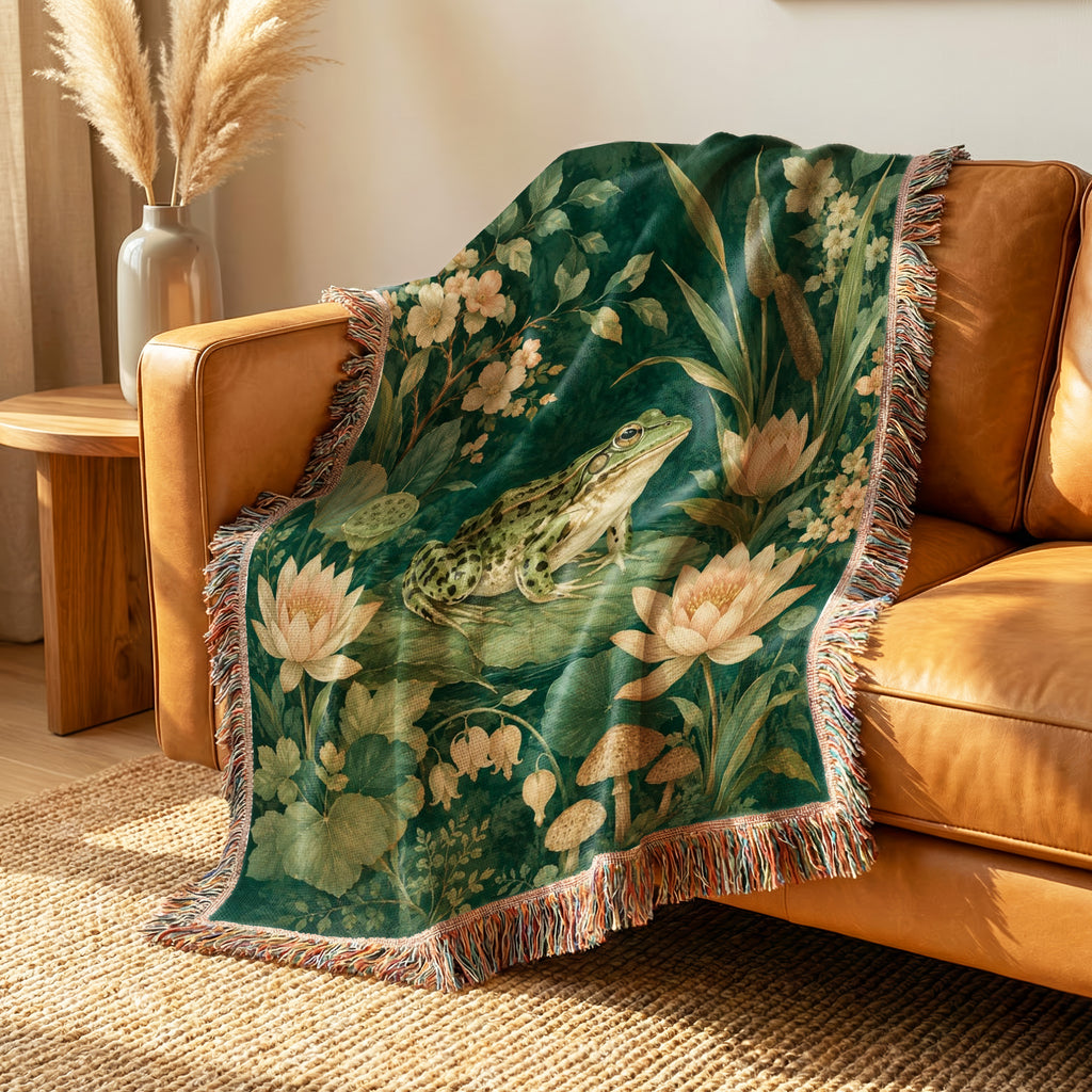 Water Lily Frog Garden Blanket