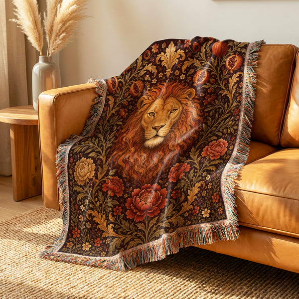 The Pomegranate Lion Blanket