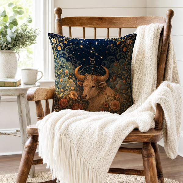 The Celestial Bull – Taurus Zodiac Pillow