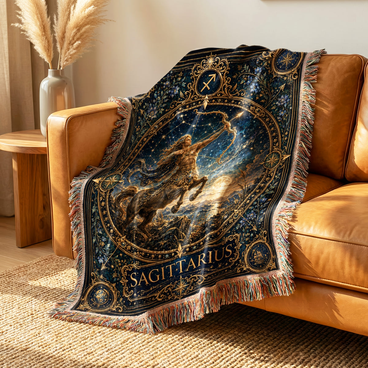 Sagittarius Starlit Centaur Archer Zodiac Blanket