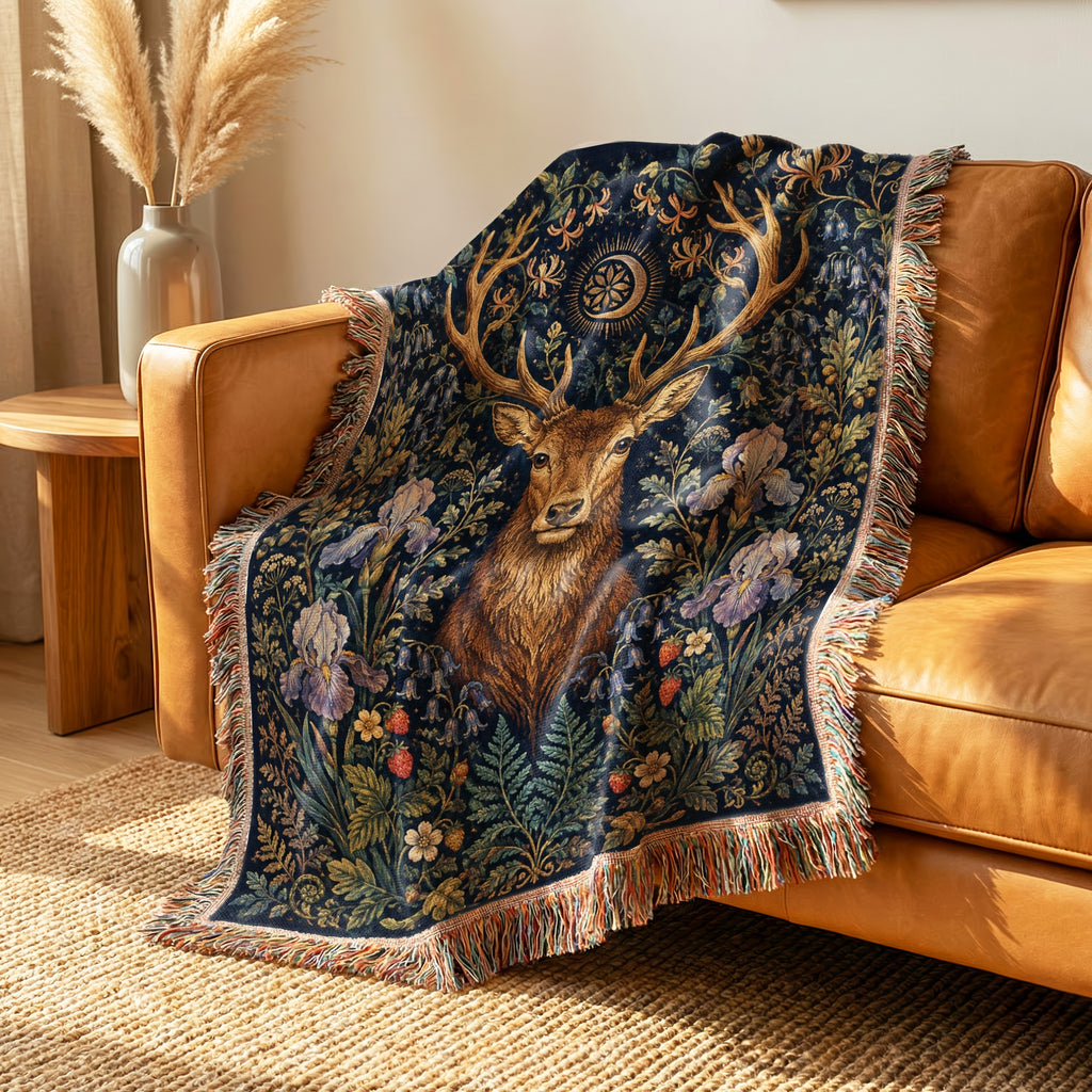 The Stag of the Iris Garden Blanket