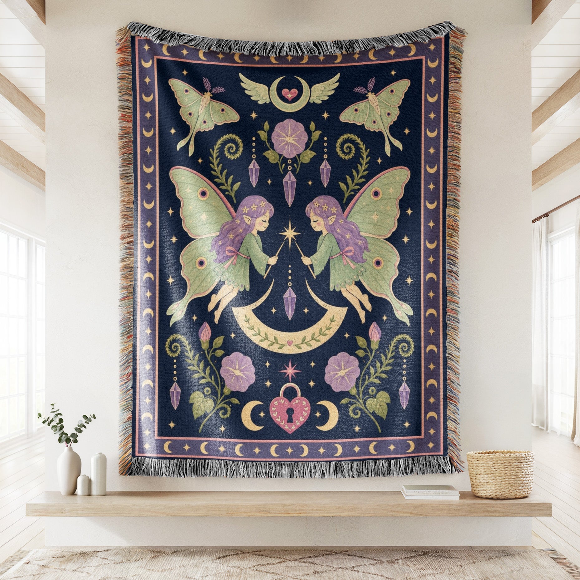 Luna Moth Twin Fairies Blanket Secondary image