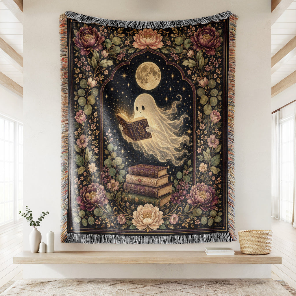 Peony Moon Ghost Reader Blanket