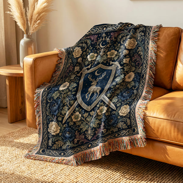 The Moonlit Stag Shield Blanket