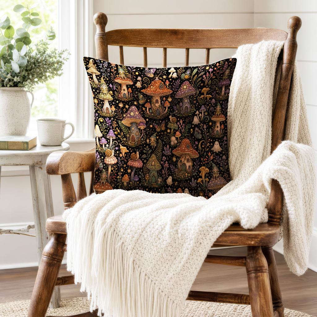 The Mushroom Village – Fairy House Pillow