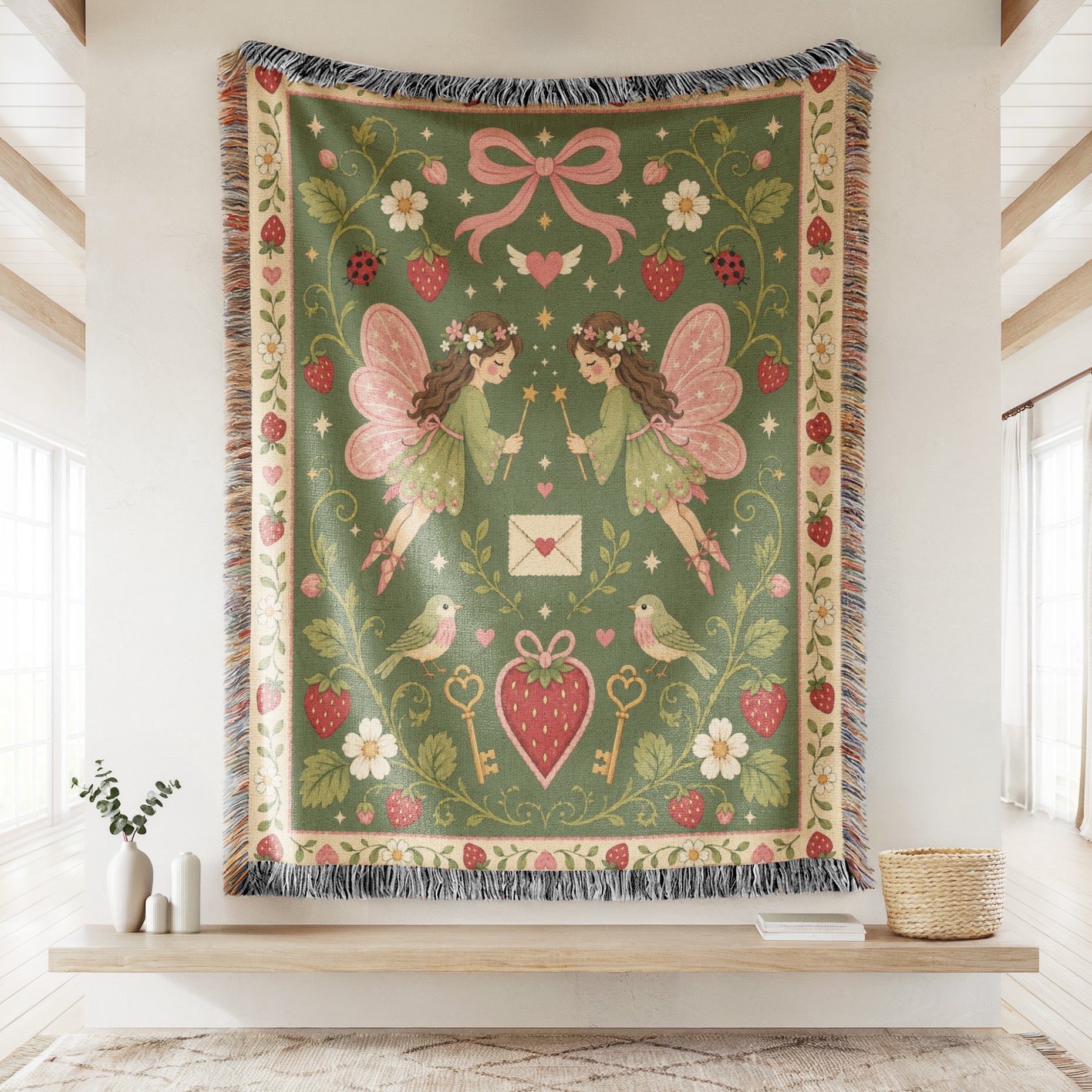 Strawberry Love Fairies Blanket Secondary image