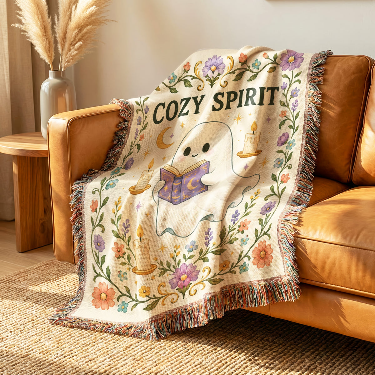 Cozy Spirit Reading Ghost Blanket