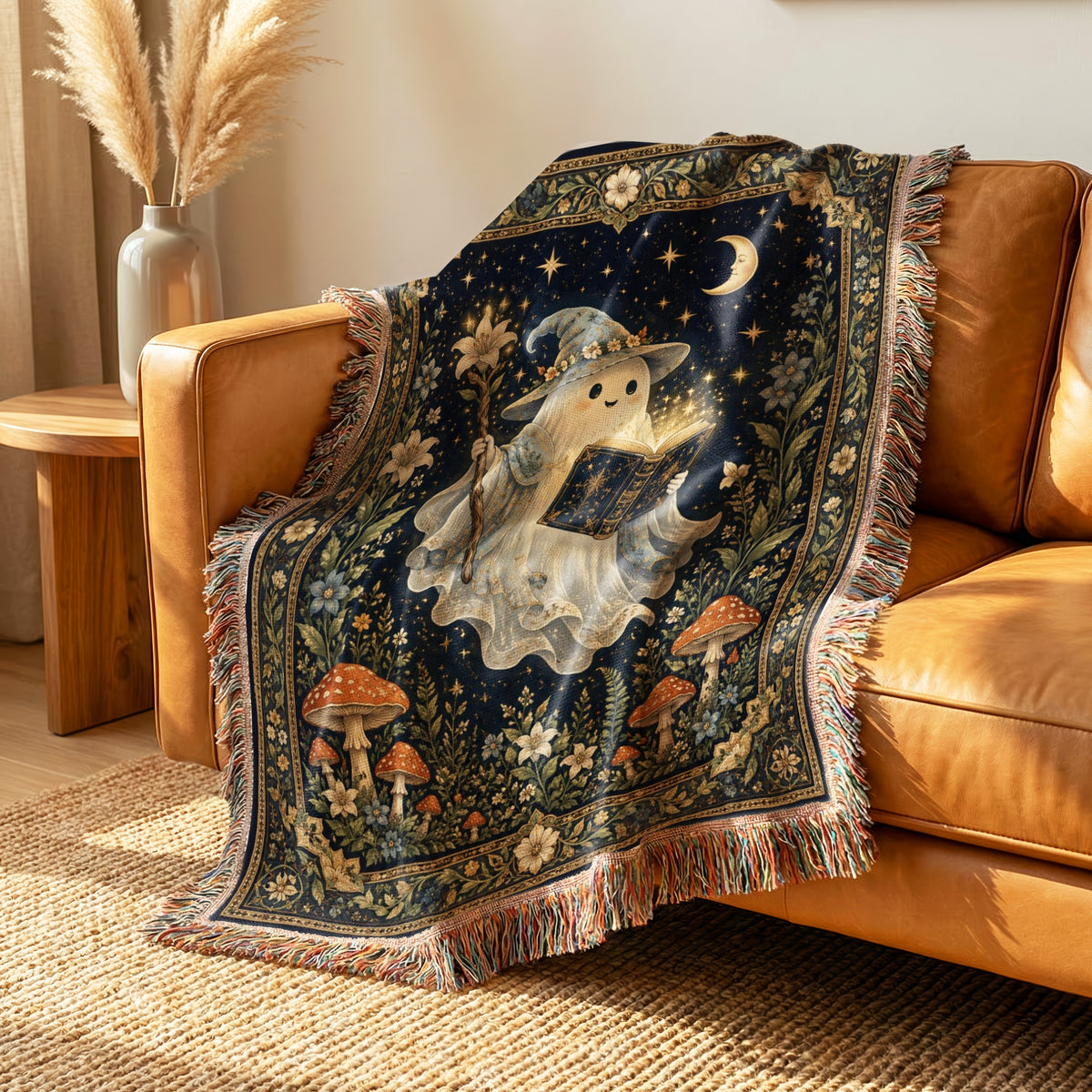 Moonlit Ghost Wizard Reader Blanket